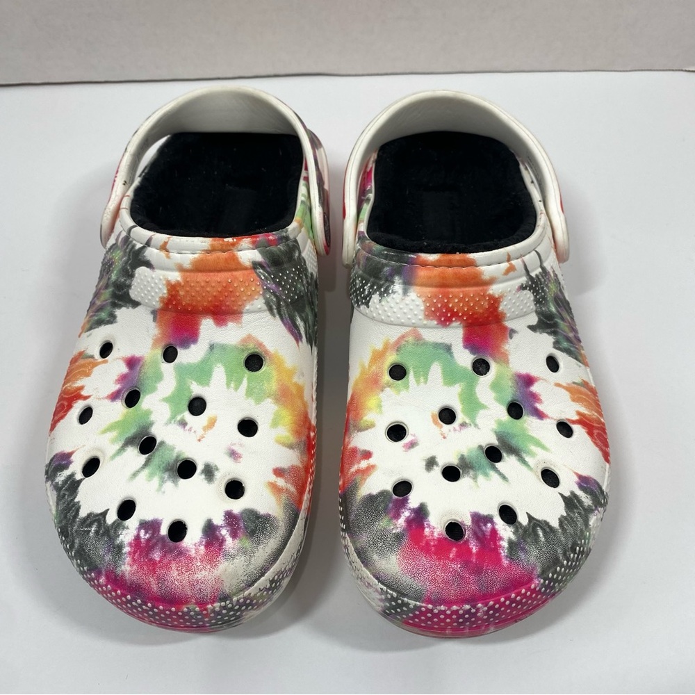 Crocs Classic Fleece Lined Tie Dye Clogs Women’s Size 9